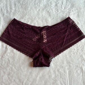 Victoria’s Secret Lace Boyshort Panties XL Burgundy NWT